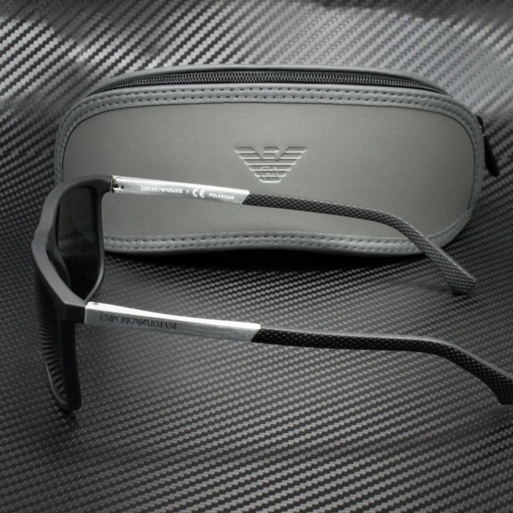 Emporio Armani Men's Black Grey Rubber Sunglasses! - Picture 4 of 4